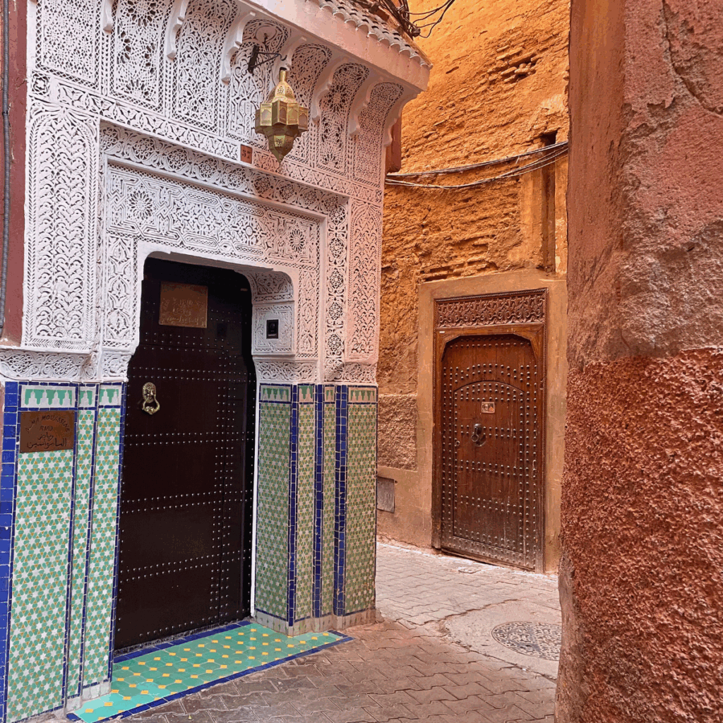 Tiled door in the Marrakech medina